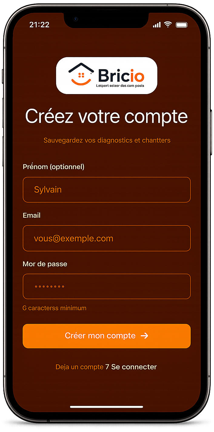 Création de compte BRICIO